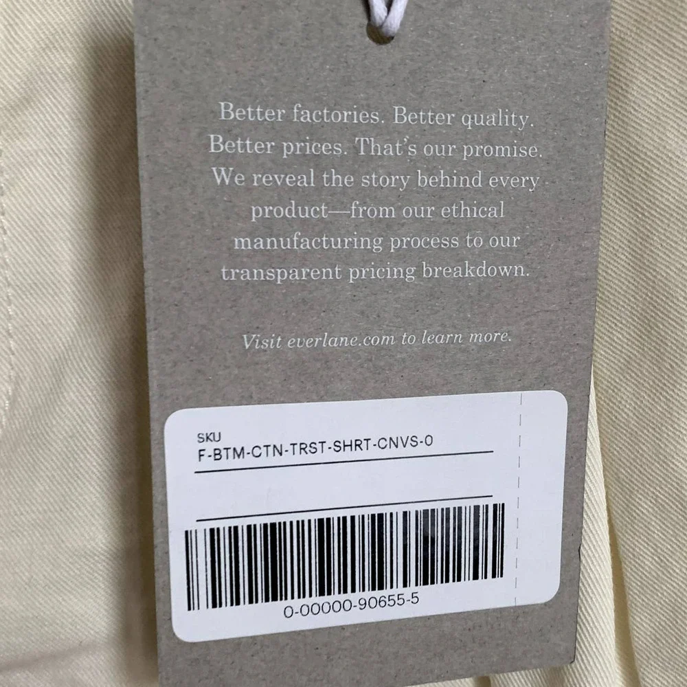NWT‎ Everlane Sz 0 The Tourist High Waist Rolled Hem Shorts in Bone Ivory White